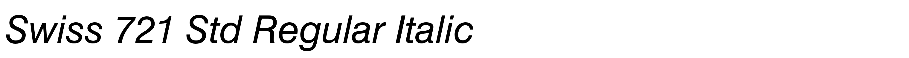 Swiss 721 Std Regular Italic